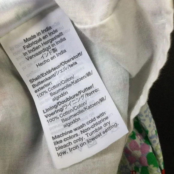 J. Crew Crewcuts Girls Green Multi Floral Ruffle Shoulder A-Line Dress Size 10 - Picture 8 of 12